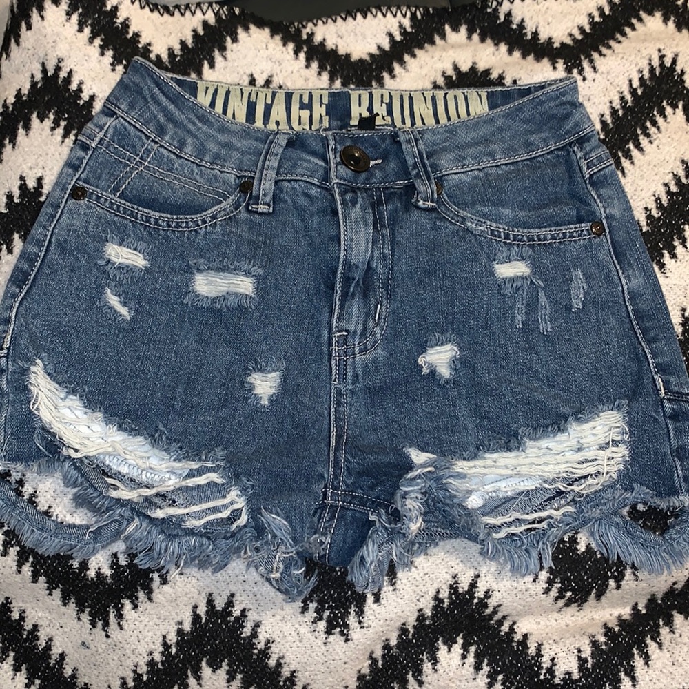 high waisted jean cut off frayed short shorts